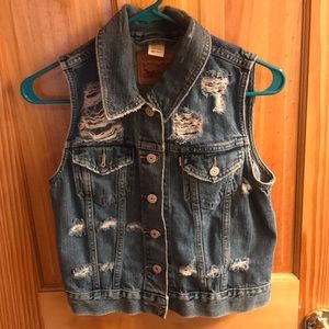 Distressed Levi Strauss and co Jean jacket